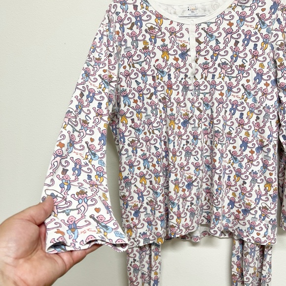 Roller Rabbit Womens Cotton Austin Texas Monkey Long Sleeve Pant Pajamas Size XL - Picture 4 of 6